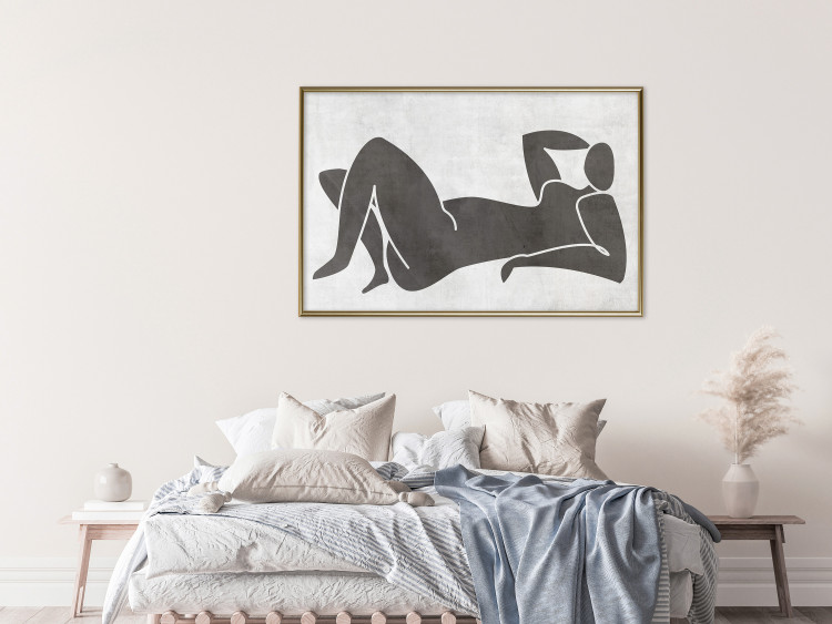 Wall Poster Reclining Goddess - black and white silhouette of a reclining woman in boho style 134202 additionalImage 5