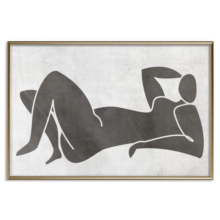 Wall Poster Reclining Goddess - black and white silhouette of a reclining woman in boho style 134202 additionalImage 17