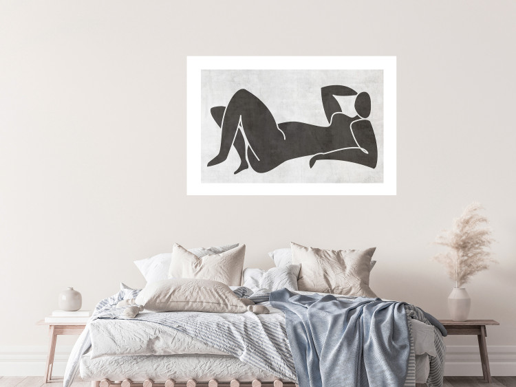 Wall Poster Reclining Goddess - black and white silhouette of a reclining woman in boho style 134202 additionalImage 3