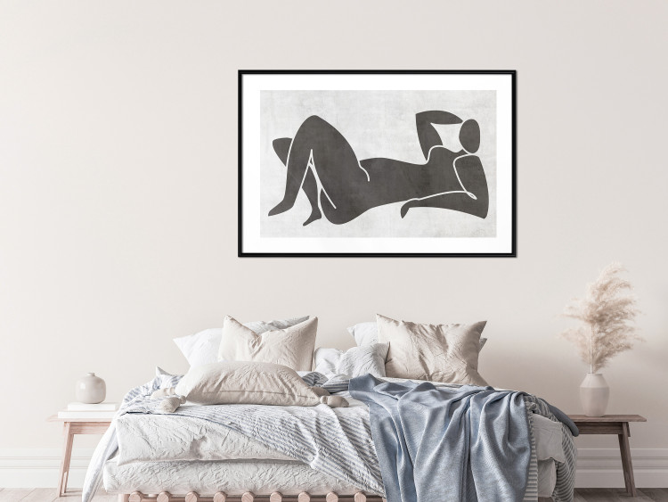 Wall Poster Reclining Goddess - black and white silhouette of a reclining woman in boho style 134202 additionalImage 18