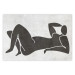 Wall Poster Reclining Goddess - black and white silhouette of a reclining woman in boho style 134202