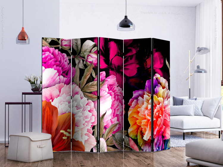 Folding Screen Luxuriant Summer II (5-piece) - composition of beautiful colorful flowers 134302 additionalImage 2