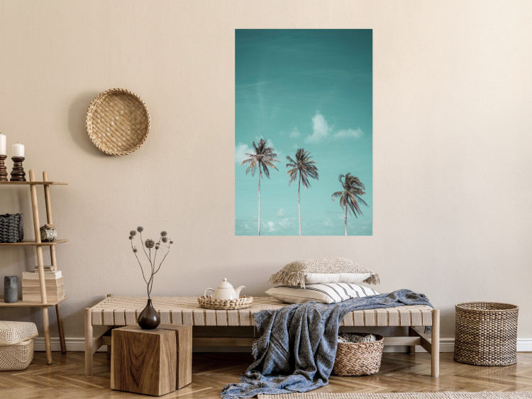 Poster On Freedom - tropical landscape of three palms against clear sky 135302 additionalImage 17