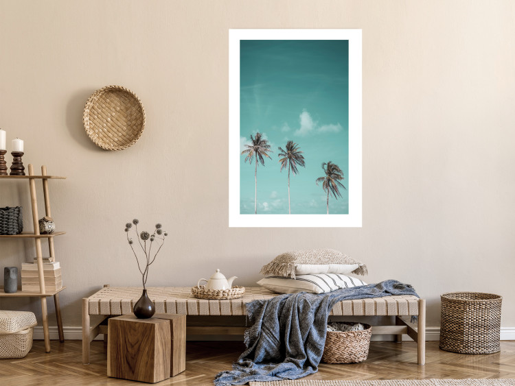 Poster On Freedom - tropical landscape of three palms against clear sky 135302 additionalImage 23