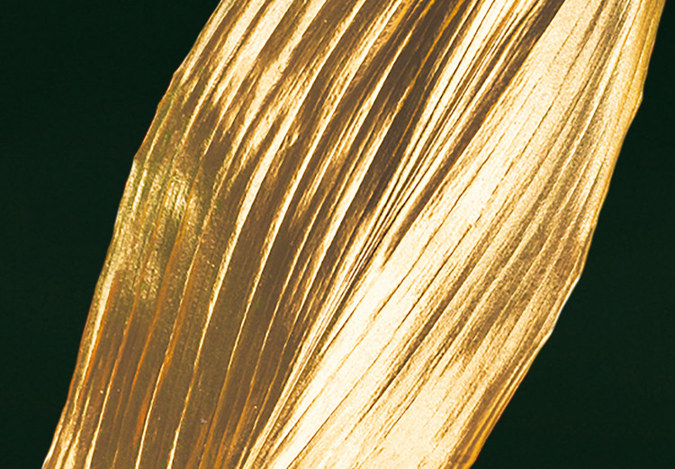 Poster Charming Leaf - golden leaf composition on a dark green background 135602 additionalImage 4