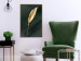 Poster Charming Leaf - golden leaf composition on a dark green background 135602 additionalThumb 17