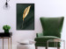 Poster Charming Leaf - golden leaf composition on a dark green background 135602 additionalThumb 14