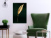 Poster Charming Leaf - golden leaf composition on a dark green background 135602 additionalThumb 20