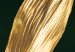 Poster Charming Leaf - golden leaf composition on a dark green background 135602 additionalThumb 4