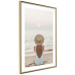 Wall Poster Beach Rest - woman sitting on the sand with sunset in the background 135902 additionalThumb 2