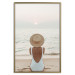 Wall Poster Beach Rest - woman sitting on the sand with sunset in the background 135902 additionalThumb 17