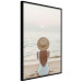 Wall Poster Beach Rest - woman sitting on the sand with sunset in the background 135902 additionalThumb 3