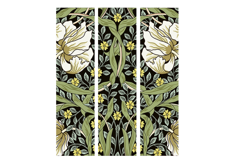 Room Divider Beauty of Sketch (3-piece) - unique composition of plants and flowers 136102 additionalImage 3