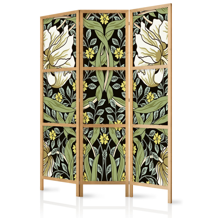 Room Divider Beauty of Sketch (3-piece) - unique composition of plants and flowers 136102 additionalImage 5
