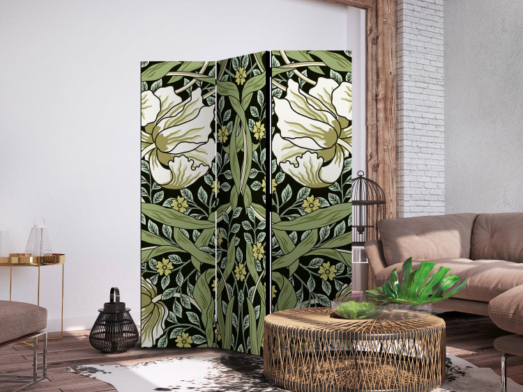 Room Divider Beauty of Sketch (3-piece) - unique composition of plants and flowers 136102 additionalImage 4