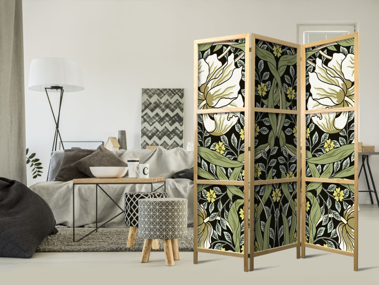 Room Divider Beauty of Sketch (3-piece) - unique composition of plants and flowers 136102 additionalImage 8