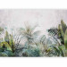 Photo Wallpaper Jungle - exotic composition with tropical nature with leaves and palm trees 136502 additionalThumb 1