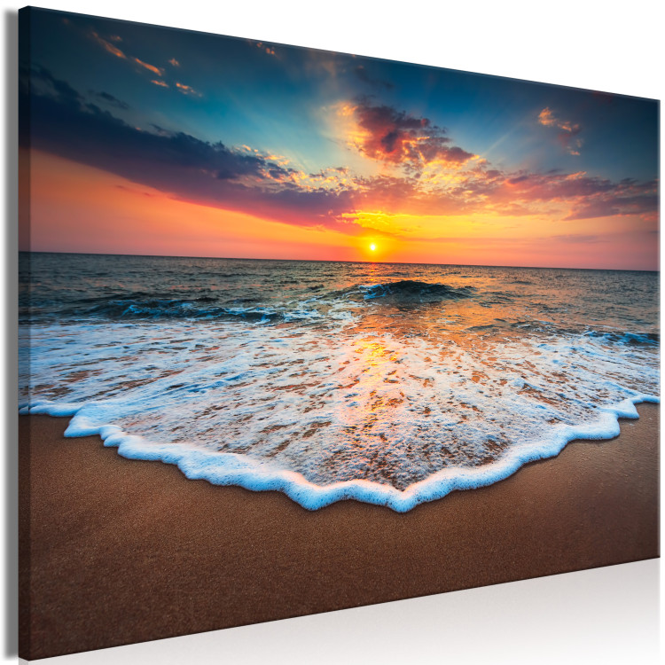 Canvas Gentle Wave (1-piece) Wide - beach against the backdrop of a sunset 137502 additionalImage 2