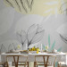 Wall Mural Spring blast - composition with flowers and leaves in white and gray 138802 additionalThumb 6