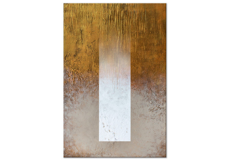 Canvas Spectrum Abstraction (1-piece) - fading white stripe and gold-gray background 143802