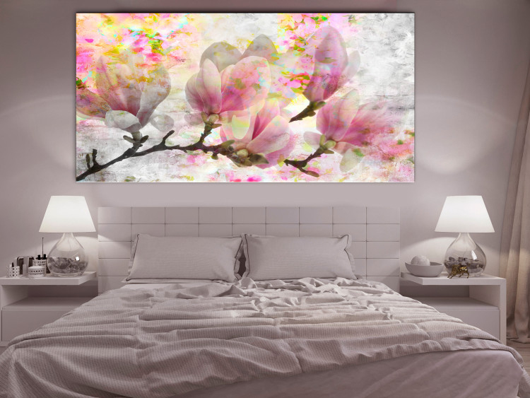 Canvas Print Blooming Magnolia (1-piece) - tree covered with pink flowers 144502 additionalImage 3