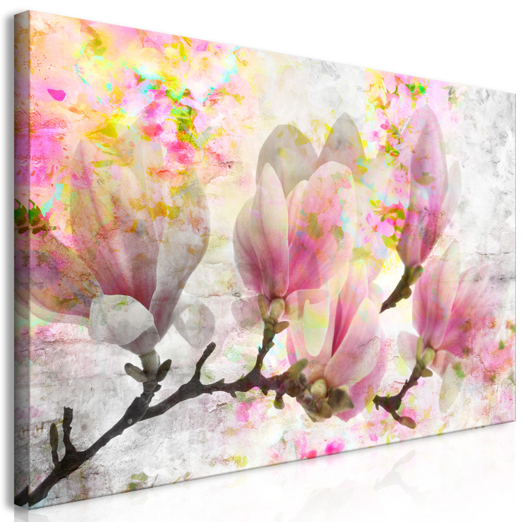 Canvas Print Blooming Magnolia (1-piece) - tree covered with pink flowers 144502 additionalImage 2