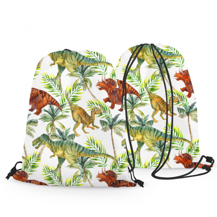 Backpack Tropical dinosaurs - animals, plants and palms on bright background 147702 additionalImage 3