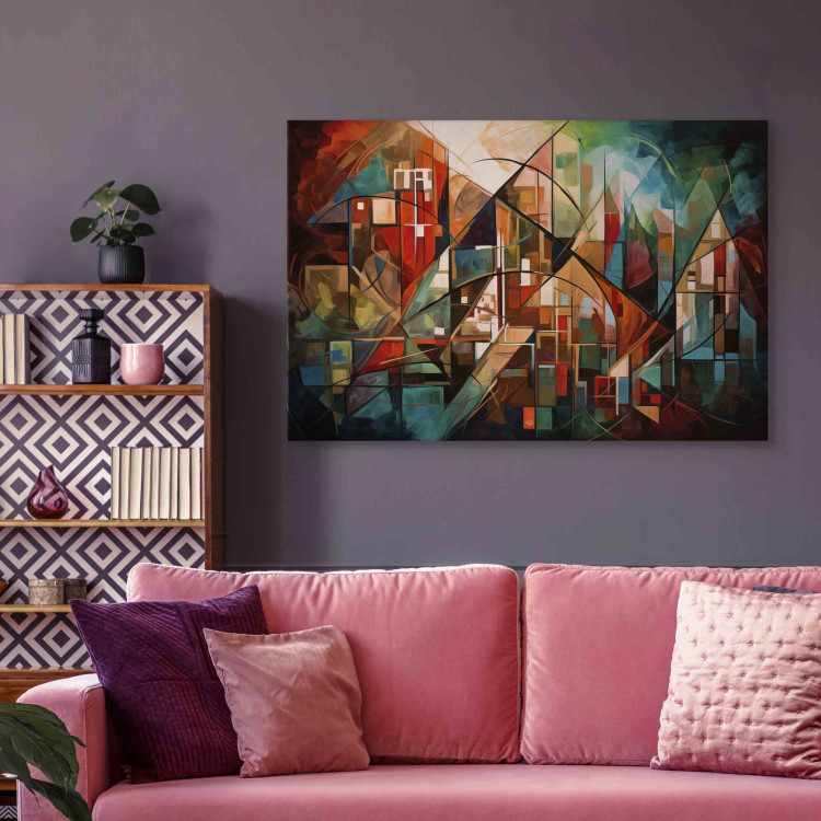 Large canvas print Abstract Landscape - Geometric Composition Generated by AI [Large Format] 151102 additionalImage 3