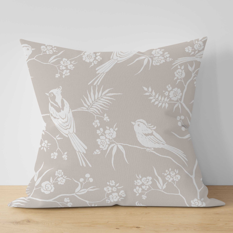 Decorative Microfiber Pillow Birds on a Branch - Beige Minimalist Pattern With Plant Motif 151302 additionalImage 2