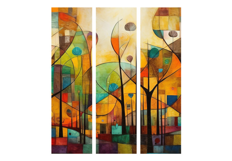 Room Divider Screen Colorful Forest - Geometric Composition Inspired by the Style of Klimt [Room Dividers] 151902 additionalImage 7