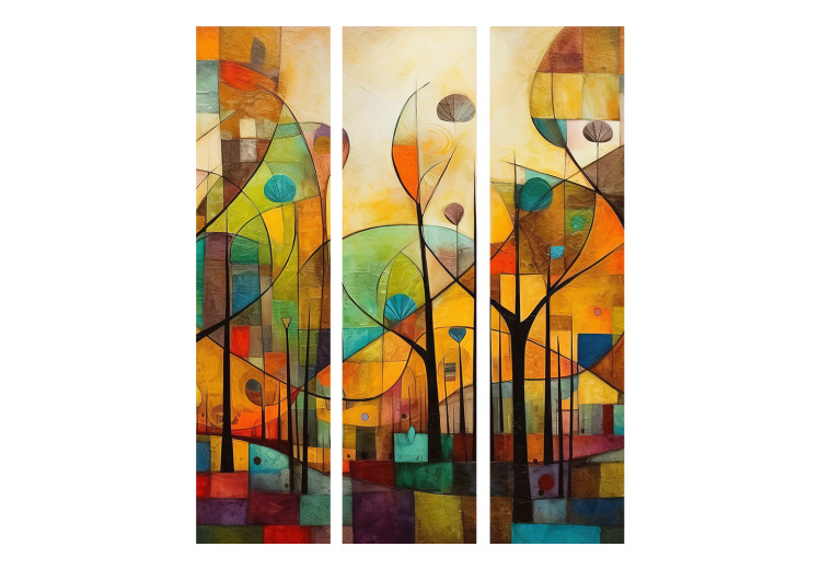Room Divider Screen Colorful Forest - Geometric Composition Inspired by the Style of Klimt [Room Dividers] 151902 additionalImage 3