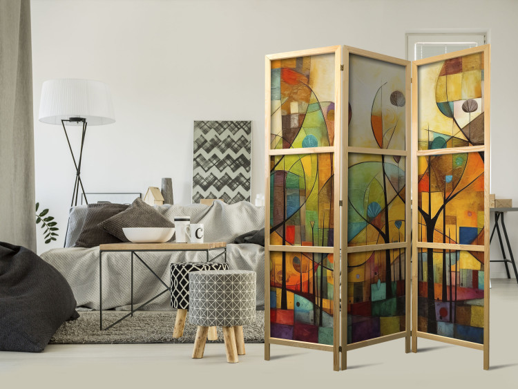 Room Divider Screen Colorful Forest - Geometric Composition Inspired by the Style of Klimt [Room Dividers] 151902 additionalImage 8