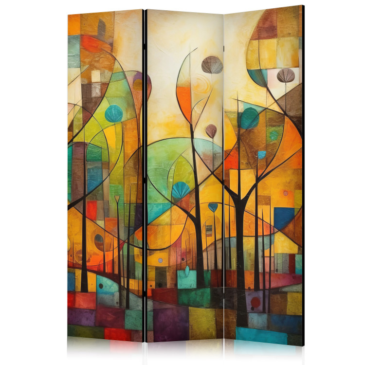 Room Divider Screen Colorful Forest - Geometric Composition Inspired by the Style of Klimt [Room Dividers] 151902