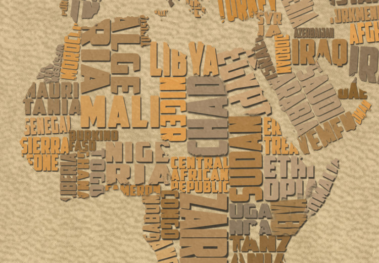 Canvas The world map in beige and brown 55402 additionalImage 4