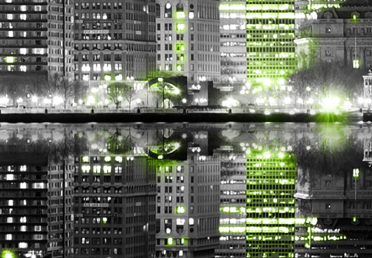 Canvas Emerald lights on skyscrapers in New York 58402 additionalImage 4