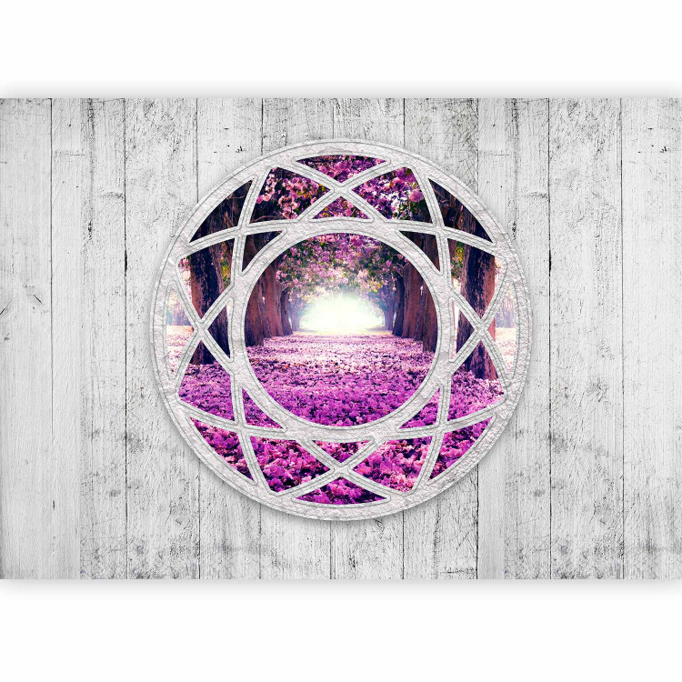 Wall Mural Fuchsia Landscape - Window View in Provencal Style with an Illusion Effect 60402 additionalImage 5