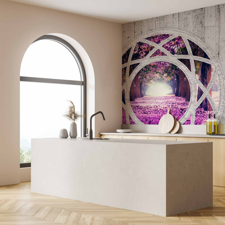 Wall Mural Fuchsia Landscape - Window View in Provencal Style with an Illusion Effect 60402 additionalImage 7