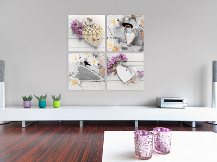 Canvas Art Print Hearts and flowers 88802 additionalImage 3