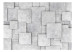 Photo Wallpaper Industrial abyss - a composition of grey tiles with a concrete texture 92002 additionalThumb 1