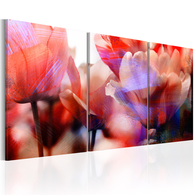 Canvas Print Tulips of Love (3-piece) - Close-Up of Colorful Spring Flowers 92702 additionalImage 2