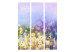 Room Divider Painted Meadow - flowers in a meadow with purple background in artistic style 95502 additionalThumb 3