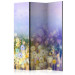 Room Divider Painted Meadow - flowers in a meadow with purple background in artistic style 95502
