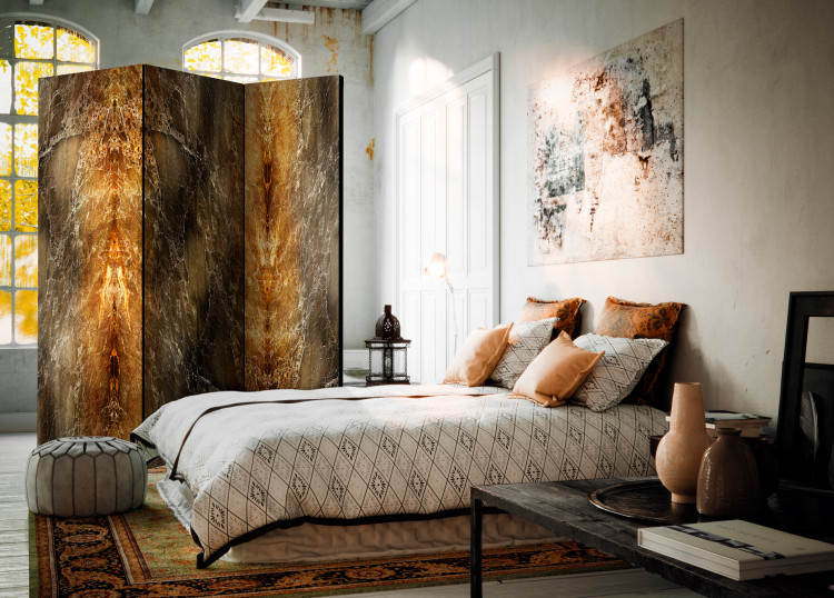 Room Divider Marble Volcano - luxurious marble texture with a bronze accent 96002 additionalImage 4
