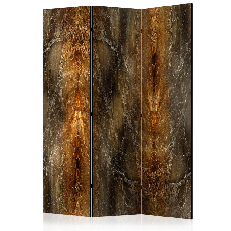 Room Divider Marble Volcano - luxurious marble texture with a bronze accent 96002