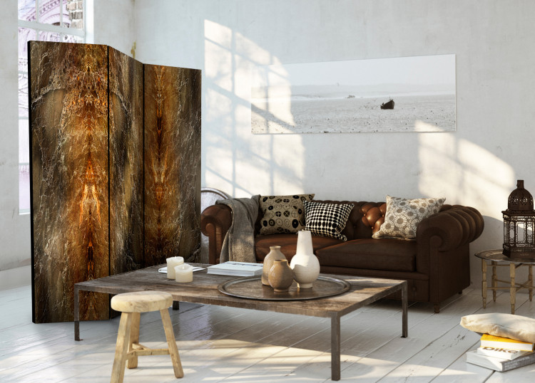 Room Divider Marble Volcano - luxurious marble texture with a bronze accent 96002 additionalImage 2