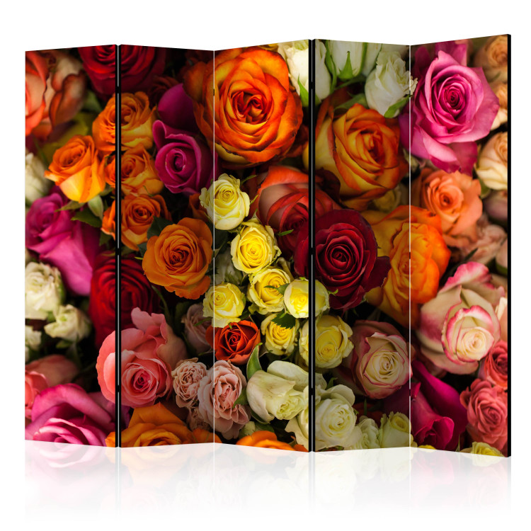 Room Divider Bouquet of Roses II - romantic landscape of colorful flowers with vivid hues 97002