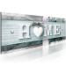 Canvas Print Turquoise Layout - "Home" Sign on Blue Plaque in Vintage Style 98202 additionalThumb 2