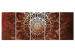 Canvas Print Hypnosis (5-part) Narrow - Mandala on Orange Background in Zen Style 107812