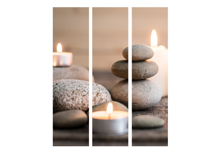 Room Divider Relaxation - candle amidst a tower of stones in an oriental motif 114012 additionalImage 3