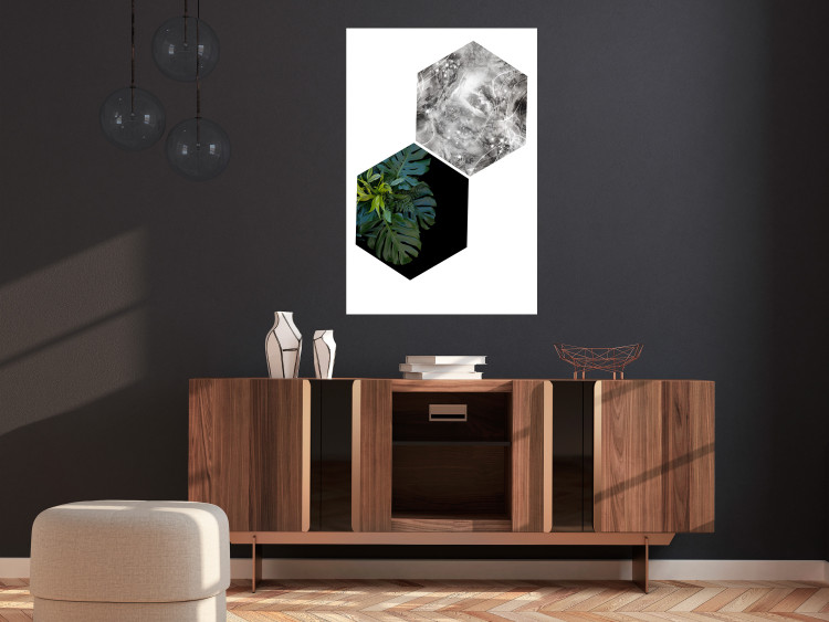 Poster Flowers with Marble - geometric abstraction with a botanical motif 114312 additionalImage 17